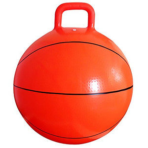 AppleRound Space Hopper Ball with Pump in Basketball Style, 18in/45cm Diameter for Ages 3-6, Hop Ball, Kangaroo Bouncer, Hoppity Hop, Sit n Bounce, Jumping Ball