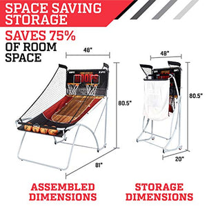 ESPN 2 Player Space Saving Arcade Cage Basketball Game, Black/White