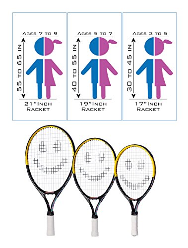 Street Tennis Club Tennis Rackets for Kids, 19-Inch, Black/Yellow