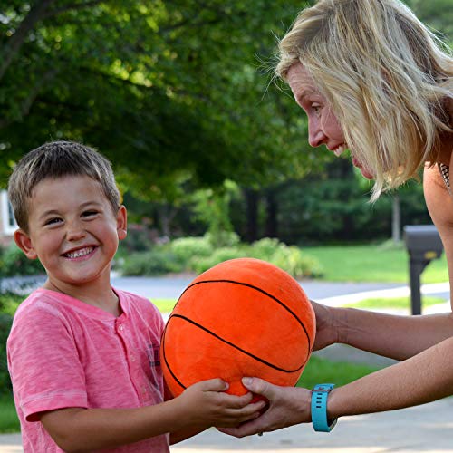T Play Plush Basketball Pillow Fluffy Stuffed Basketball Plush Toy Soft Stuffed Basketball Plush Pillows Durable Sport Basketballs Plush Toys Gift for Kids Boy Child Baby Room 9" L X 9" W X 9" H